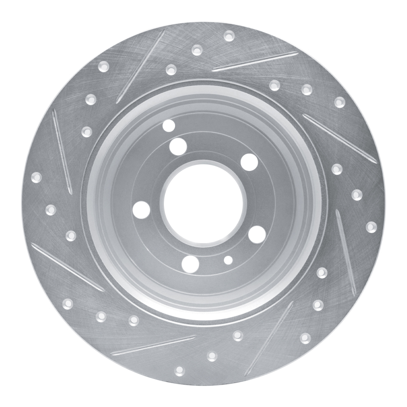 Volvo C70 Brake Rotor (1) - Rear Right - R1 Concepts - Drilled & Slotted - Silver - `96-`04